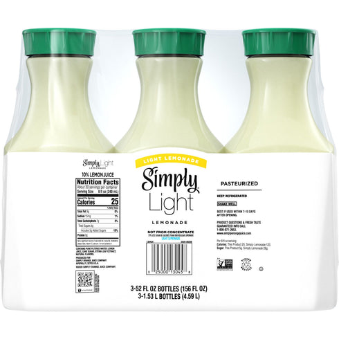 Simply Light Lemonade, Bottles, 3 pk./52 fl. oz.