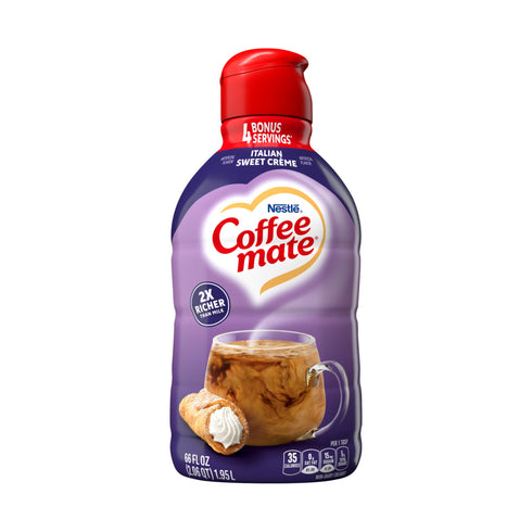 Coffee Mate Italian Sweet Creme Flavored Coffee Creamer, Non-Dairy, Gluten-Free, 130 Servings, 66 fl oz.