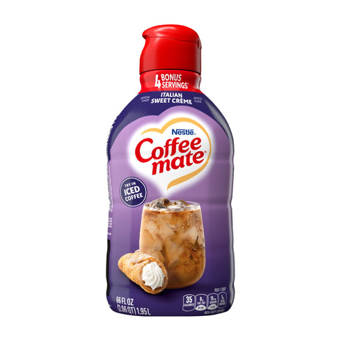 Coffee Mate Italian Sweet Creme Flavored Coffee Creamer, Non-Dairy, Gluten-Free, 130 Servings, 66 fl oz.