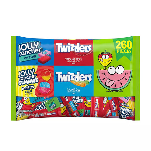 Twizzlers & Jolly Rancher Variety Bag – Individually Wrapped Candy Assortment, Bulk Pack, 260 Pieces