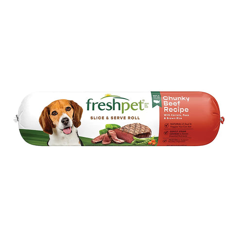 Freshpet Healthy & Natural Dog Food – Fresh Beef Slice & Serve Roll, Real Whole Food for Dogs, 1.5 lb
