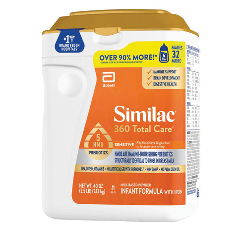 Similac 360 Total Care Sensitive Infant Formula Powder, 40 oz.
