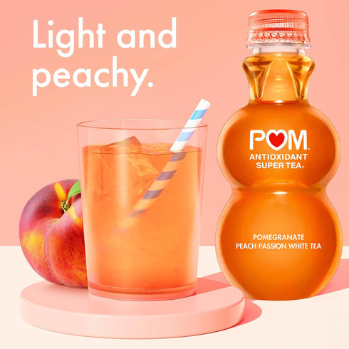 POM Wonderful Super Tea, Pomegranate Peach Passion White Tea, 48 oz.