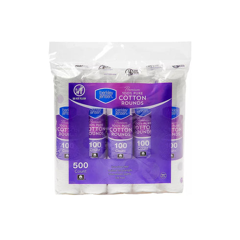 Berkley Jensen Cotton Rounds, 500-Count – Soft & Absorbent for Makeup, Skincare, and Cleansing