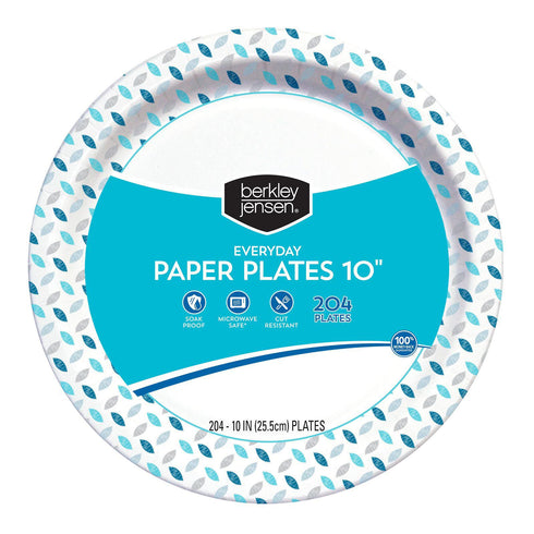 Berkley Jensen Everyday 10" Paper Plates - Abstract, 204 ct.