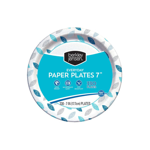 Berkley Jensen Everyday 7" Abstract Pattern Paper Plates, 330 ct