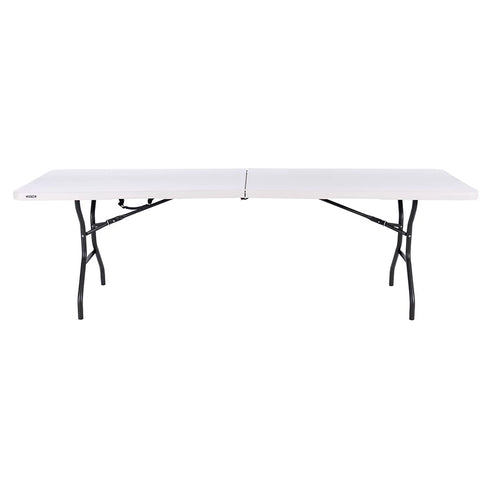 Lifetime 8 Foot Fold-in-Half Utility Banquet Table in Almond