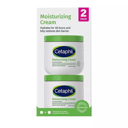 Cetaphil Moisturizing Cream for Dry to Very Dry Sensitive Skin, 2 Pack 16 oz Each