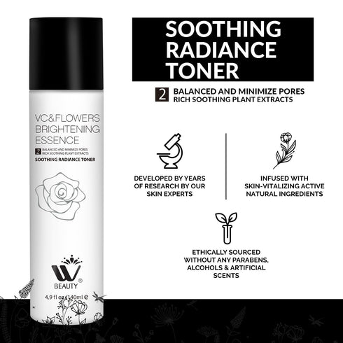 WBM BEAUTY Natural Soothing Radiance Facial Toner - 4.9 Oz /140 ml