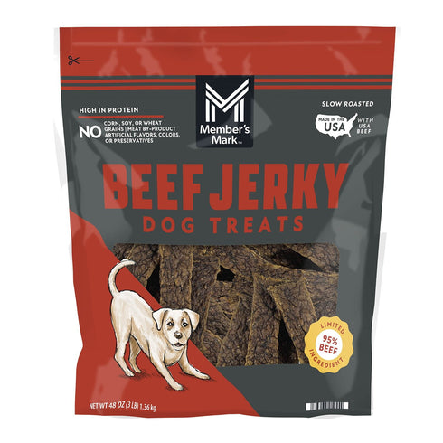 Member’s Mark Beef Jerky Dog Treats, 48 oz – High-Protein Chewy Dog Snacks
