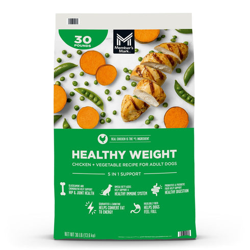 Member’s Mark Healthy Weight Chicken & Vegetables Adult Dry Dog Food, 30 lb – Weight Management & Complete Nutrition