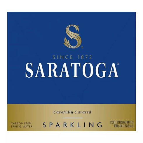 Saratoga Sparkling Spring Water, 28 fl oz Bottles, 12 Pack