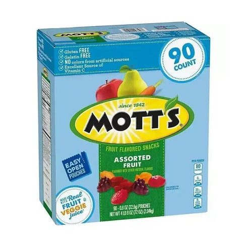 Mott's Assorted Fruit Flavored Snacks, 0.8 oz., 90 pk