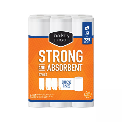 Berkley Jensen Choose-a-Size Paper Towels, 12 pk./160 sheets per roll