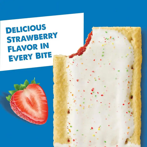Pop-Tarts Frosted Strawberry, 48 Count - Sweet Strawberry Filling, Frosted Pastry, Perfect for Breakfast, Snacking, or On-the-Go, Large Pack, Baked with Real Fruit