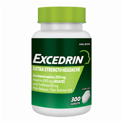 Excedrin Extra Strength Pain Reliever Caplets, Fast-Acting Headache & Body Pain Relief, 300 ct.