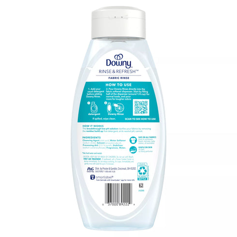 Downy Rinse & Refresh Laundry Odor Remover and Fabric Softener - Cool Cotton, 3 pk./25.5 oz.