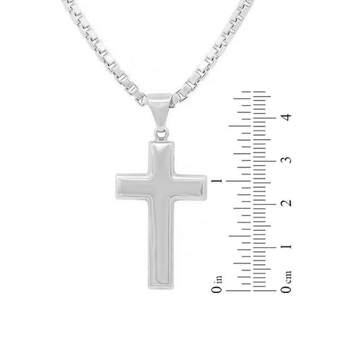 Reversible Cross Pendant Chain Necklace in Sterling Silver
