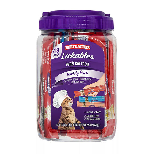 Beefeaters Lickables Cat Treat Variety Pack, 48 ct – Creamy, High-Moisture Lickable Treats