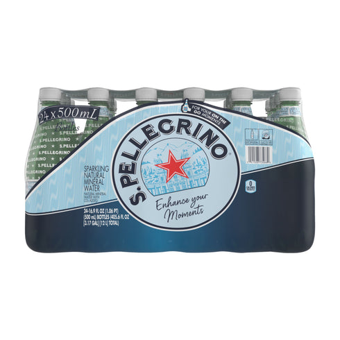 S.Pellegrino Sparkling Natural Mineral Water, Plastic Bottles, 24 ct./16.9 fl. oz.