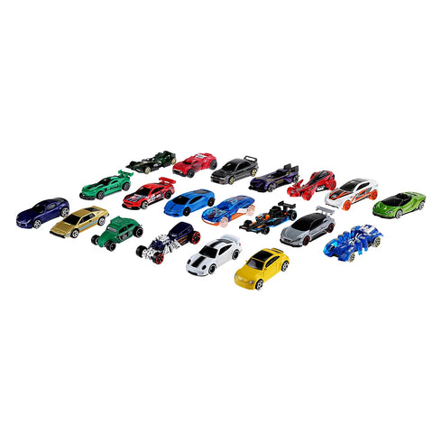 Hot Wheels 20-Pack Die-Cast Cars – 1:64 Scale Sports & Race Vehicle Set