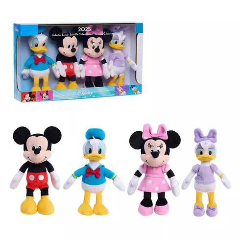 Disney Donald, Mickey, Minnie & Daisy Plush Collector Set – 4-Pack Classic Character Plush Toys
