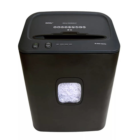 Royal 20-Sheet Microcut Shredder – Heavy-Duty High-Security Paper Shredder with Jam-Free