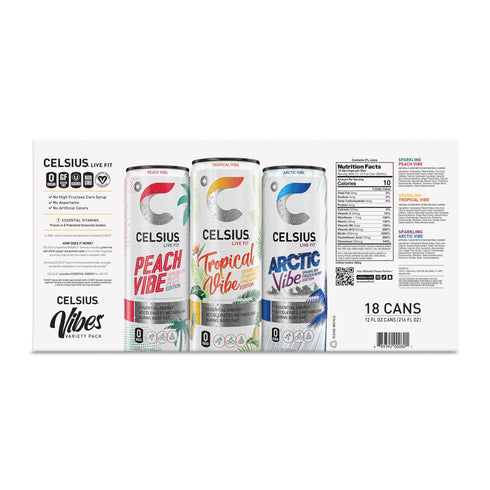 Celsius Vibe Variety Pack, 18 pk./12 oz.
