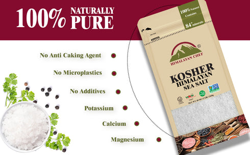 Himalayan Chef Kosher Salt Coarse Grain, 3 lb Bulk Bag – 100% Natural Salt for Cooking, Seasoning & Preserving