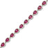 Pear Cut Lab Created Gemstone Halo Tennis Bracelet in Sterling Silver