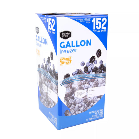 Berkley Jensen Freezer Gallon Double Zip Bags, 152 ct