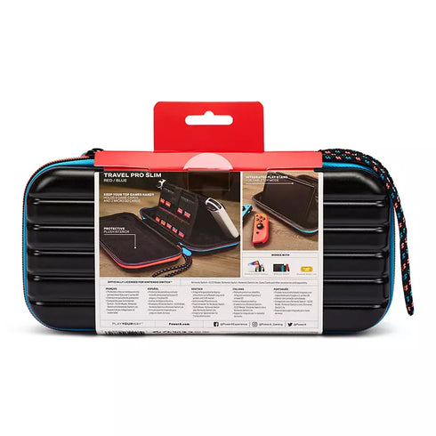 PowerA Slim Travel Pro Case for Nintendo Switch, Switch OLED & Switch Lite – Red/Blue Protective Carry Case