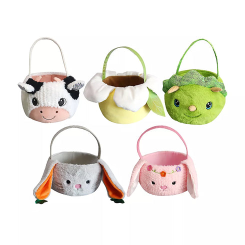 Hugfun 14" Plush Easter Basket – Soft, Adorable Spring Basket for Kids