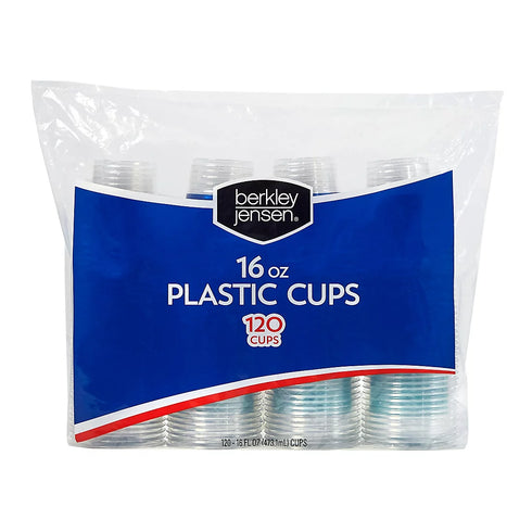Berkley Jensen Plastic Cups - Botanical Leaf, 16 oz./120 ct