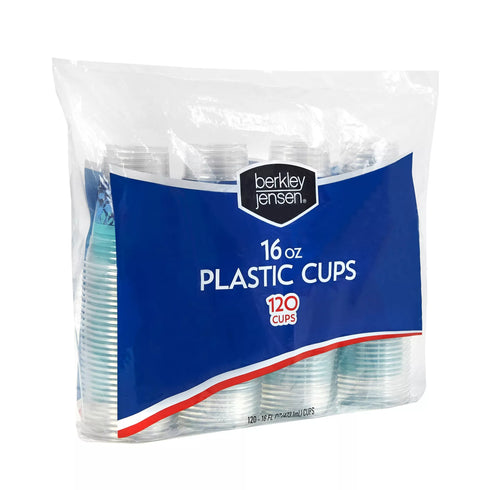 Berkley Jensen Plastic Cups - Botanical Leaf, 16 oz./120 ct