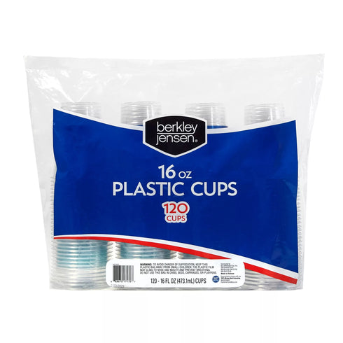 Berkley Jensen Plastic Cups - Botanical Leaf, 16 oz./120 ct
