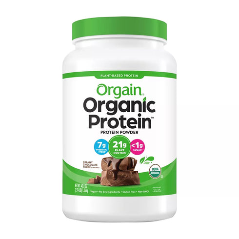 Orgain Organic Vegan 21g Protein Powder, Creamy Chocolate Fudge, 21g Protein, 2.7 lbs