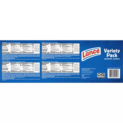 Lance Sandwich Crackers Variety Pack - 36 Count Bulk Box, Assorted Flavors Individual Snacks for Lunchbox Office and On-the-Go
