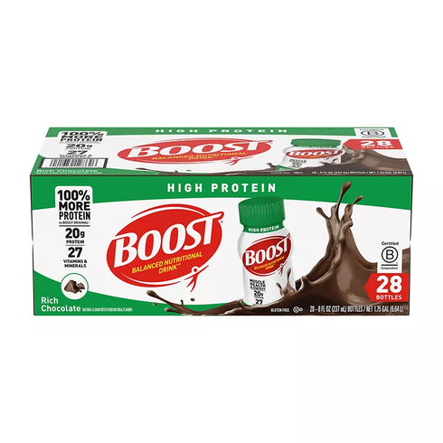 Boost High Protein Chocolate Nutritional Shake, 20g Protein, 28 ct