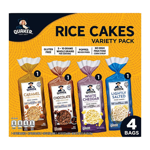 Quaker Rice Cakes Snacks Variety Pack – 4 Count, Light & Crunchy Treats