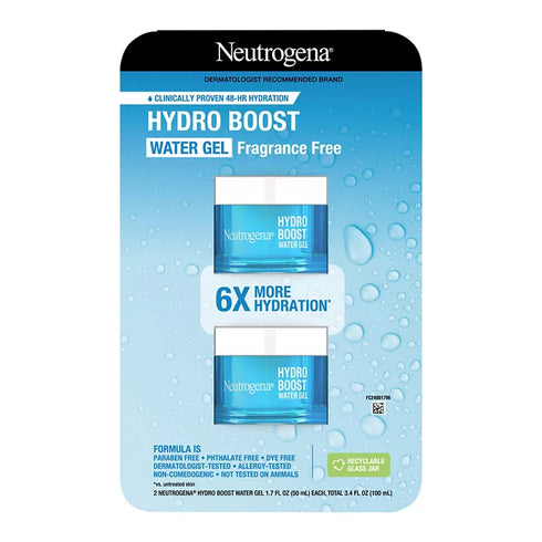 Neutrogena Hydro Boost Hyaluronic Acid Water Gel Moisturizer, 2 Pack 1.7 oz Each
