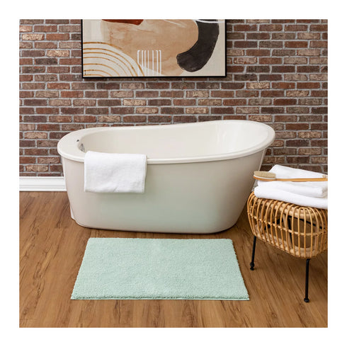 Berkley Jensen Plush Micro Polyester Bath Rug - Mineral Blue