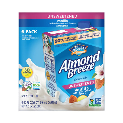 Almond Breeze Unsweetened Vanilla Almond Milk, 6 pk./32 oz.