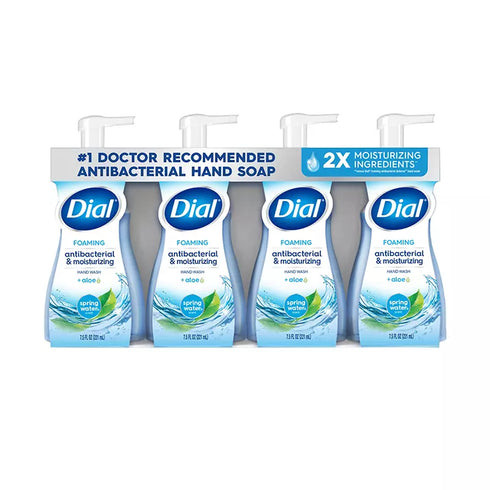 Dial Foaming Antibacterial & Moisturizing Hand Wash - Spring Water Scent, 4 pk./7.5 fl. oz