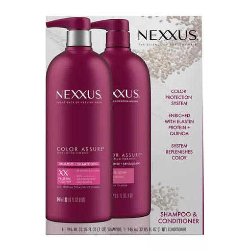 Nexxus Color Assure Shampoo & Conditioner, Enhances Color Vibrancy, 2 Pack 32 oz Each