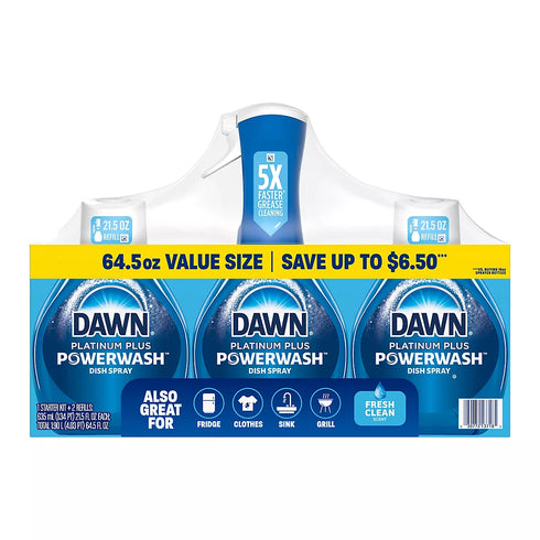 Dawn Platinum Plus Powerwash Fresh Dish Spray, 3 pk./64.5 fl. oz. each