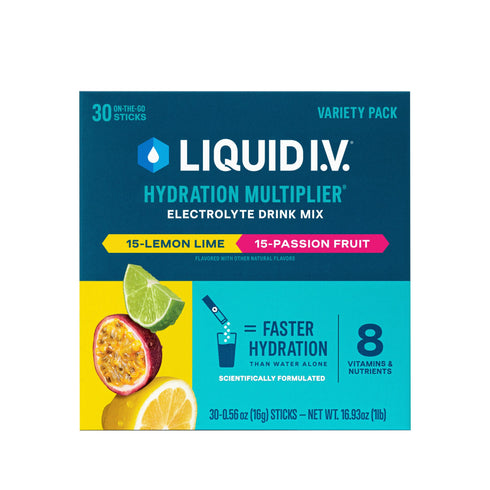 Liquid I.V. Hydration Multiplier Variety Pack, Lemon Lime & Passion Fruit, 30 ct.