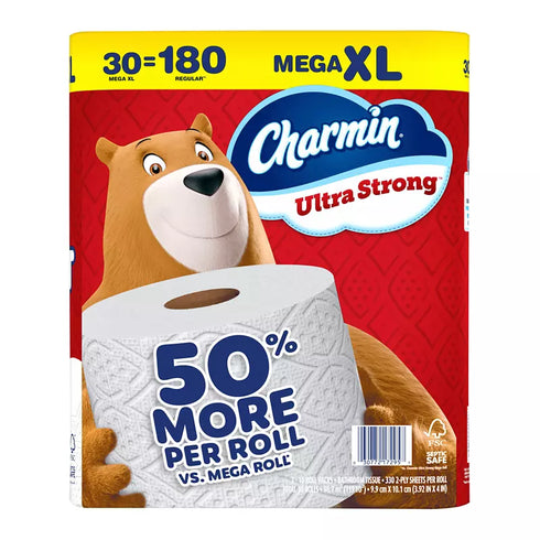Charmin Ultra Strong Mega XL Toilet Paper, 30 pk./330 sheets per roll