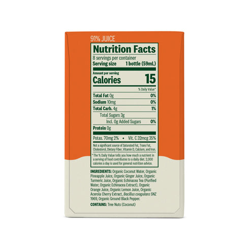 Suja Organic Immunity Defense Shot, Ginger and Turmeric Wellness Shot, 8 pk./2 fl. oz.