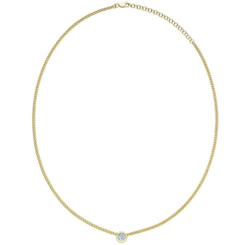 0.18 CT Diamond Bezel Pendant Necklace in 14K Gold